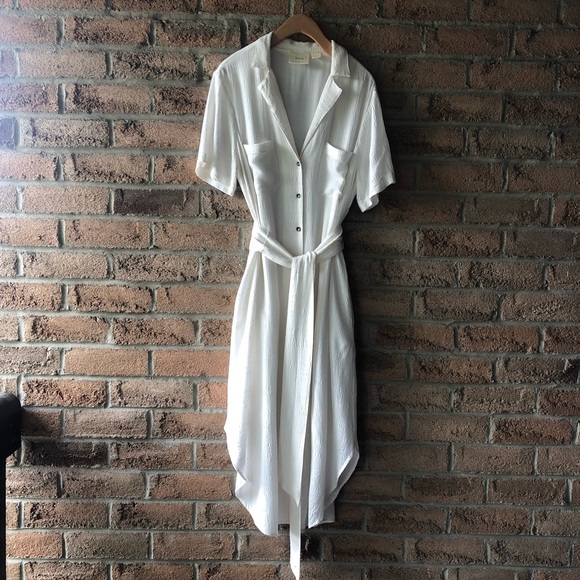 Maeve Dresses & Skirts - MAEVE | Cream button up short sleeve summer dress